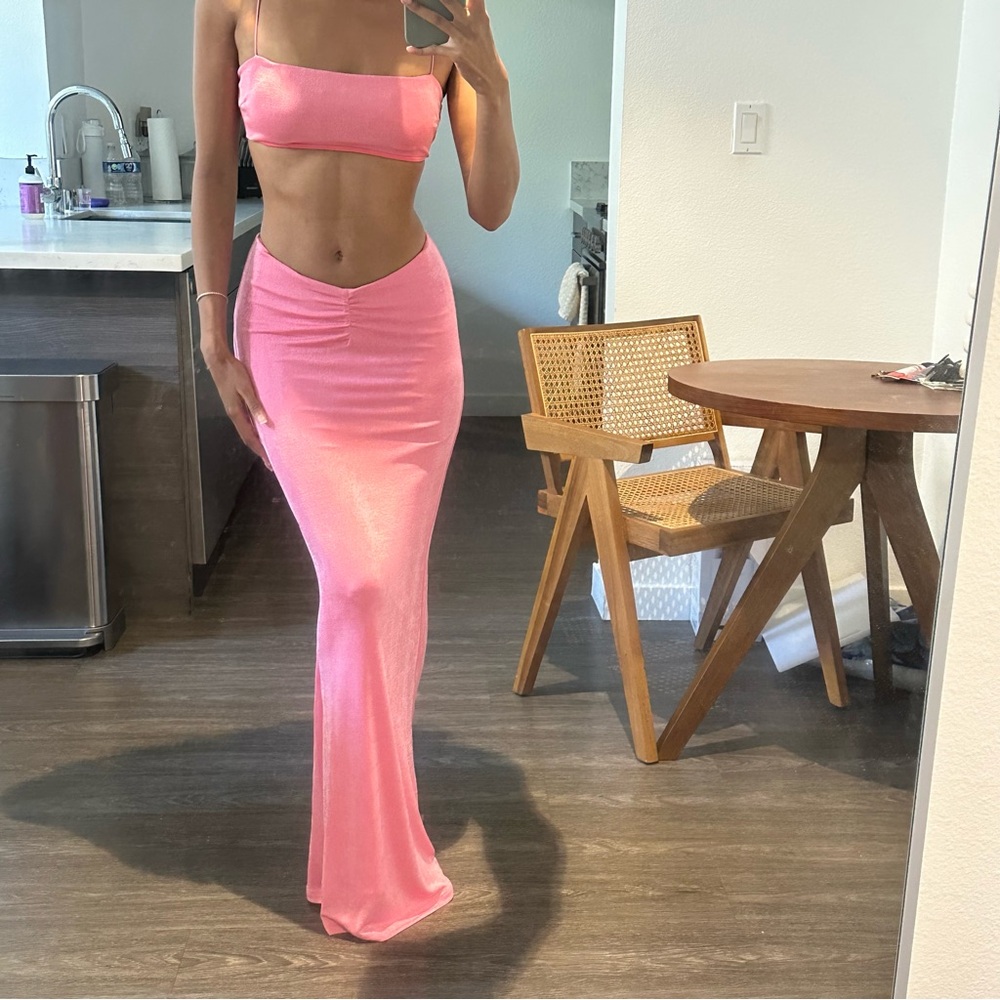 Tiger Mist Pink Maxi Skirt set
